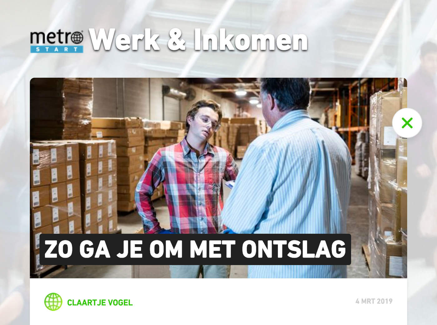 Zo ga je om met ontslag