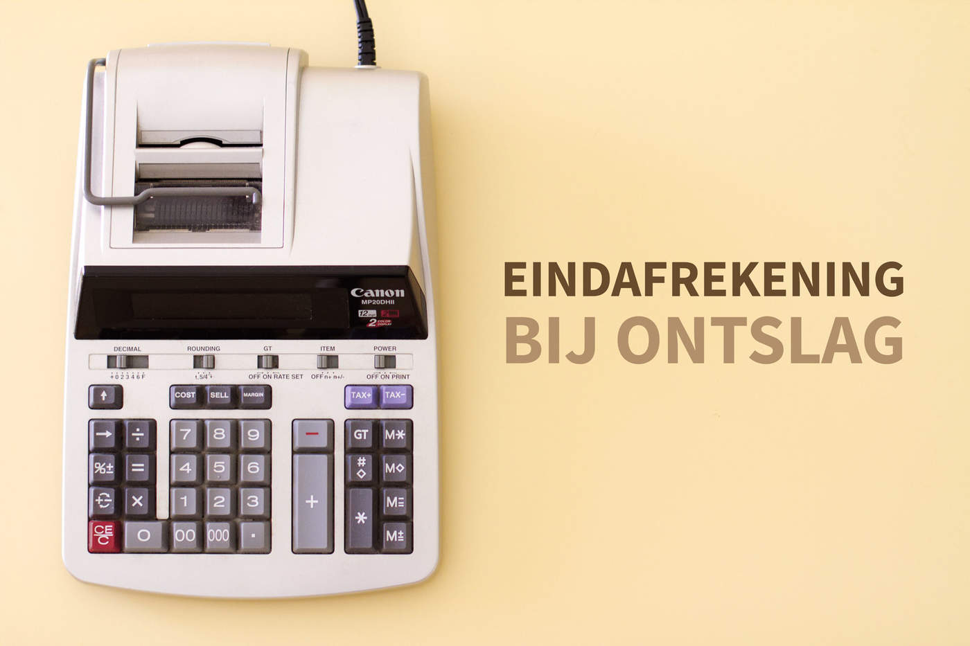 Eindafrekening van salaris na ontslag